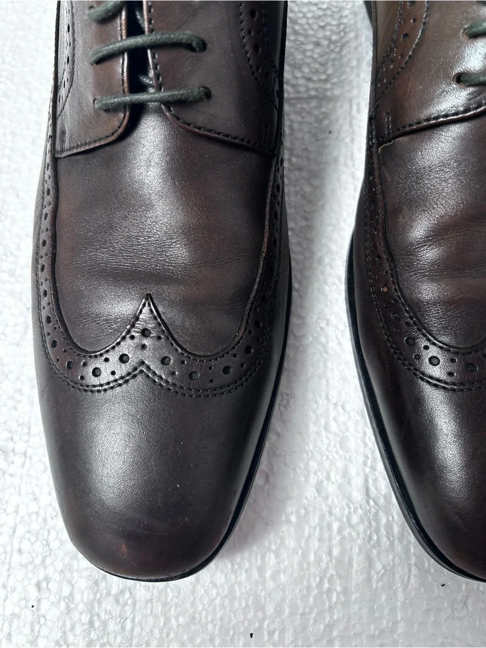 Hugo Boss Men's Dark Brown Wingtip Derby Shoes